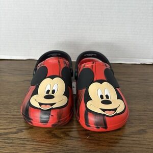 Disney Mickey Mouse Toddlers Red Clogs Slides Back Strap Shoes Unisex Size 11-12
